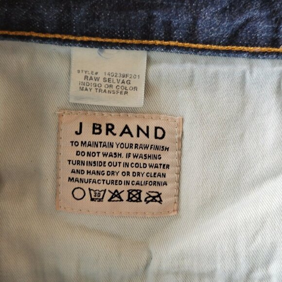 J Brand Men’s Jeans Tyler Perfect Slim Button Fly Raw Selvedge Red Line 40x35 - Picture 3 of 7